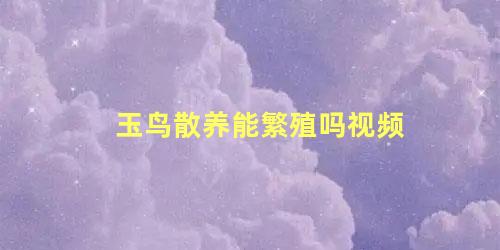 玉鸟散养能繁殖吗视频