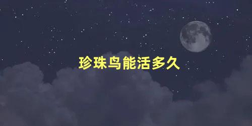 珍珠鸟能活多久