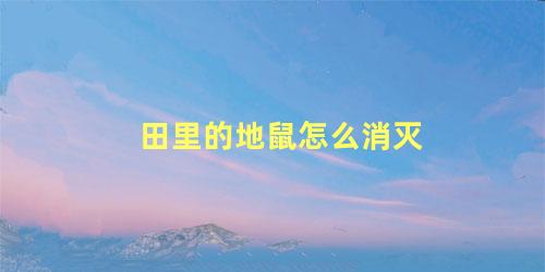 田里的地鼠怎么消灭