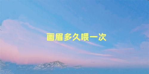 画眉多久喂一次