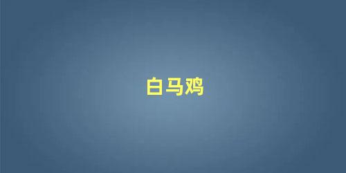 白马鸡