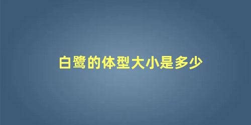 白鹭的体型大小是多少