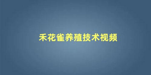 禾花雀养殖技术视频