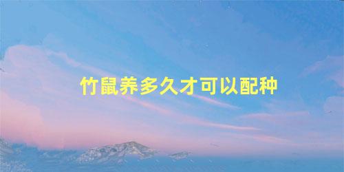 竹鼠养多久才可以配种