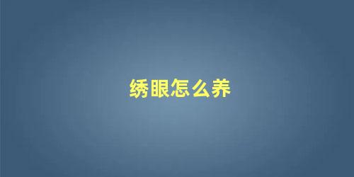 绣眼怎么养