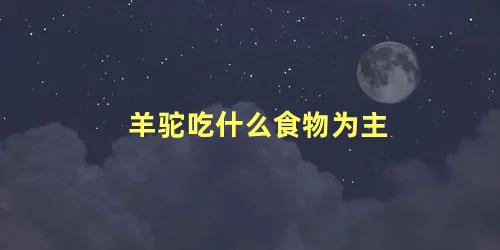 羊驼吃什么食物为主