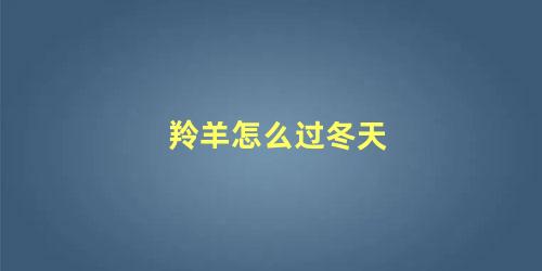羚羊怎么过冬天