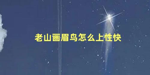 老山画眉鸟怎么上性快