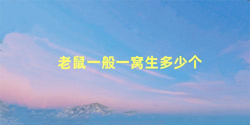 老鼠一般一窝生多少个