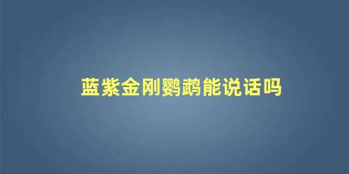 蓝紫金刚鹦鹉能说话吗