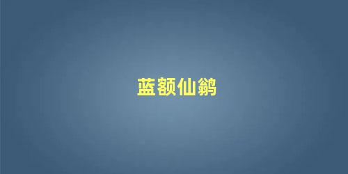 蓝额仙鹟