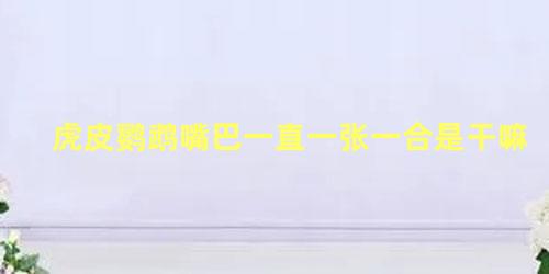 虎皮鹦鹉嘴巴一直一张一合是干嘛