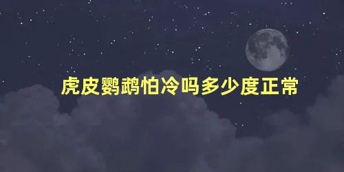 虎皮鹦鹉怕冷吗多少度正常