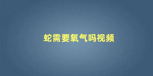 蛇需要氧气吗视频
