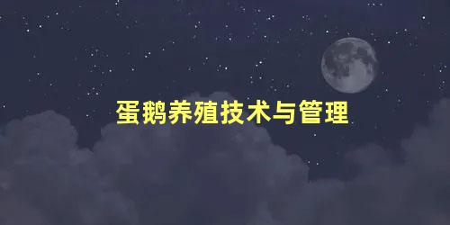 蛋鹅养殖技术与管理