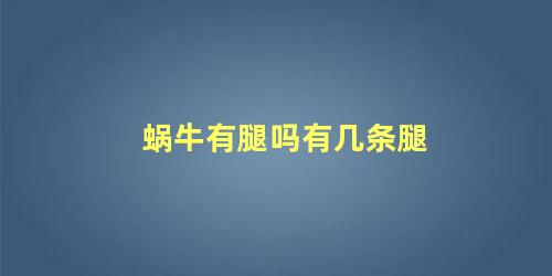 蜗牛有腿吗有几条腿