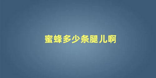蜜蜂多少条腿儿啊