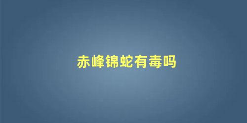 赤峰锦蛇有毒吗