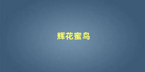 辉花蜜鸟