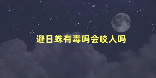 避日蛛有毒吗会咬人吗