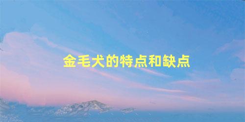金毛犬的特点和缺点