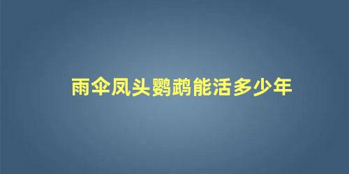 雨伞凤头鹦鹉能活多少年