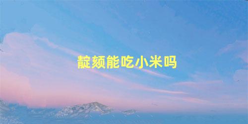 靛颏能吃小米吗