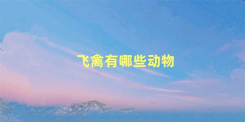 飞禽有哪些动物