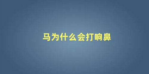 马为什么会打响鼻