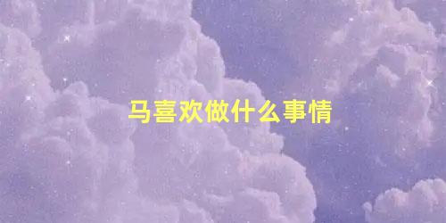 马喜欢做什么事情