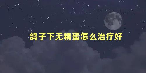 鸽子下无精蛋怎么治疗好
