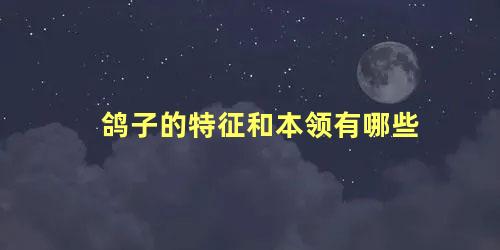 鸽子的特征和本领有哪些