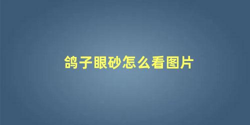 鸽子眼砂怎么看图片