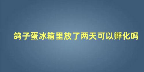 鸽子蛋冰箱里放了两天可以孵化吗
