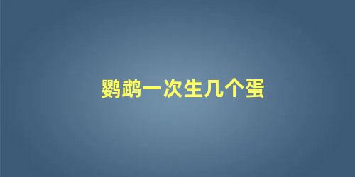鹦鹉一次生几个蛋