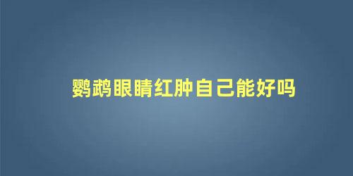 鹦鹉眼睛红肿自己能好吗