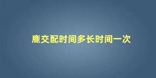 鹿交配时间多长时间一次