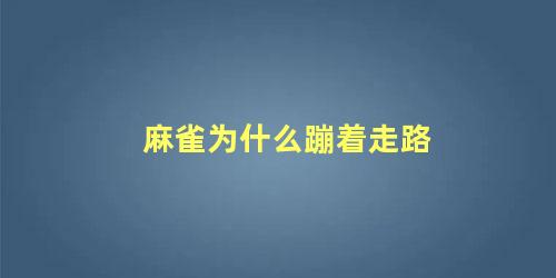 麻雀为什么蹦着走路