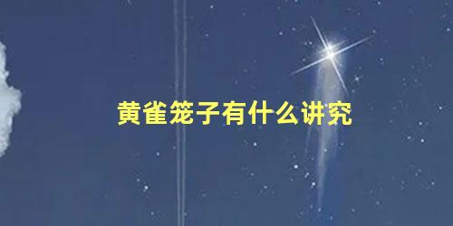 黄雀笼子有什么讲究