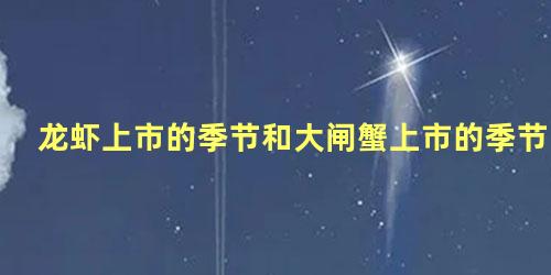 龙虾上市的季节和大闸蟹上市的季节
